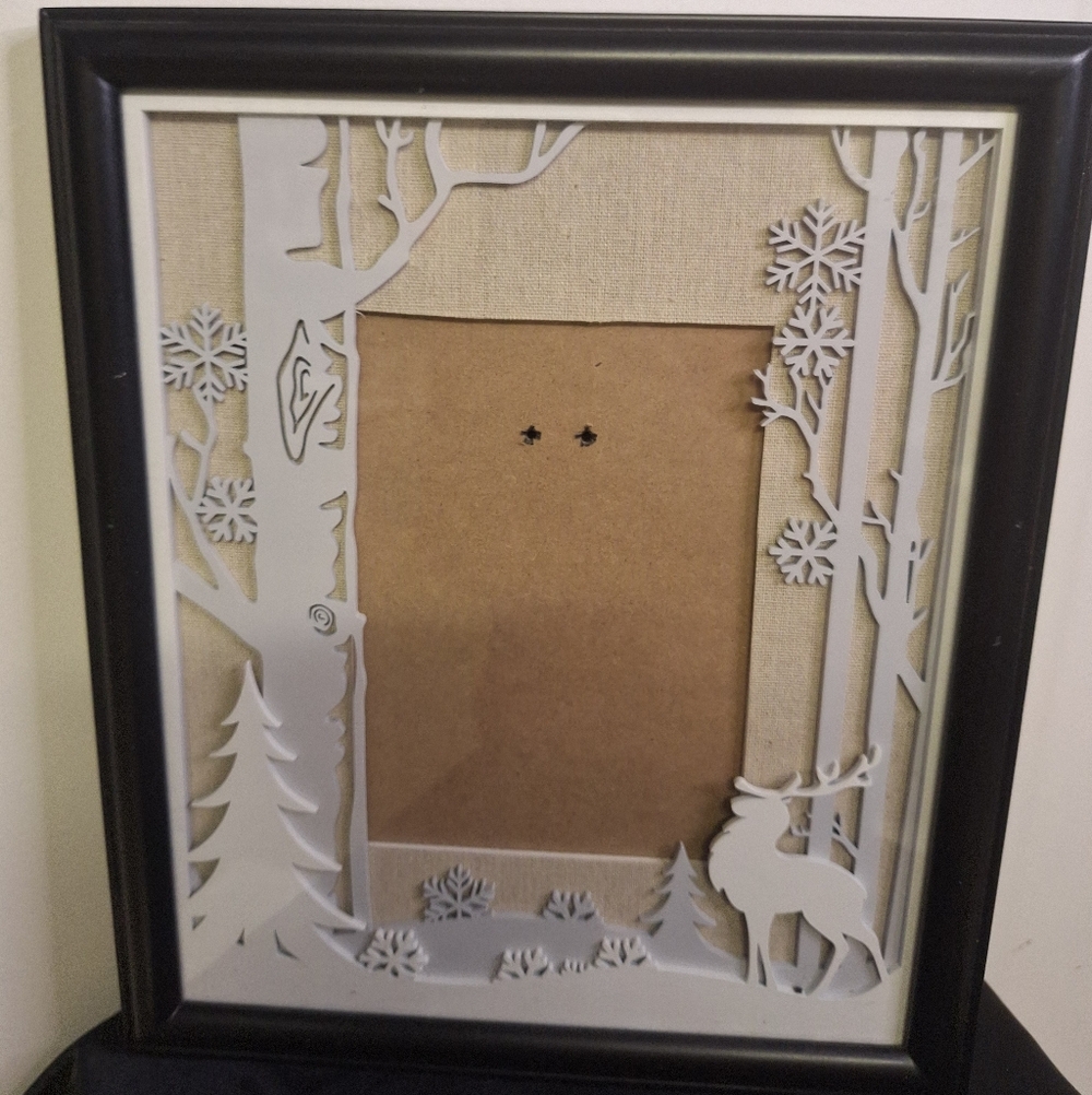 Black Framed Winter Forest Picture Frame - Decorative Accent 5" X 7"